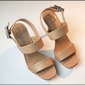 Calvin Klein Valoma nude high heel sandals